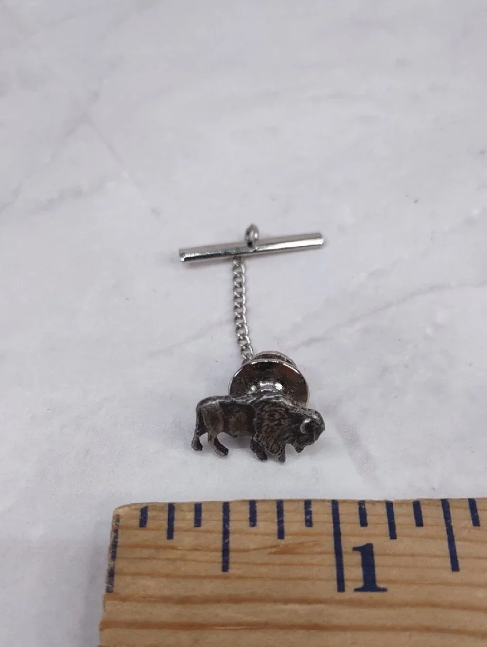 Vintage Sid Bell Sterling Silver Buffalo Tie Tac/Lapel Pin